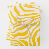 Gele Zebra Stripes Preppy Wild Animal Print Inpakpapier Vel (In situ)