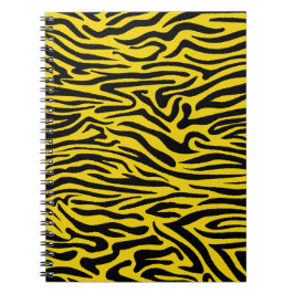 Gele Zebra Stripes Preppy Wild Animal Print Notitieboek