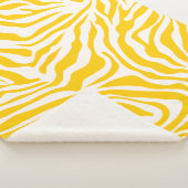Gele Zebra Stripes Preppy Wild Animal Print Sherpa Deken (3/4)
