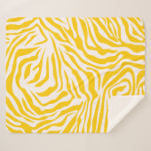 Gele Zebra Stripes Preppy Wild Animal Print Sherpa Deken (Voorkant (horizontaal))