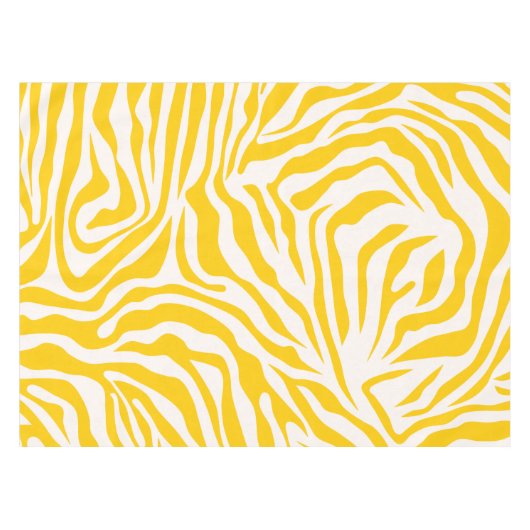 Gele Zebra Stripes Preppy Wild Animal Print Tafelkleed (Voorkant (Horizontaal))