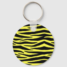 Gele Zebra Stripes Sleutelring