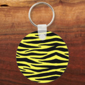Gele Zebra Stripes Sleutelring Sleutelhanger (Voorkant)