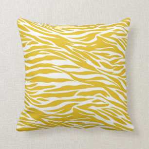 Gele zebra Stripes werpen Pillow Kussen