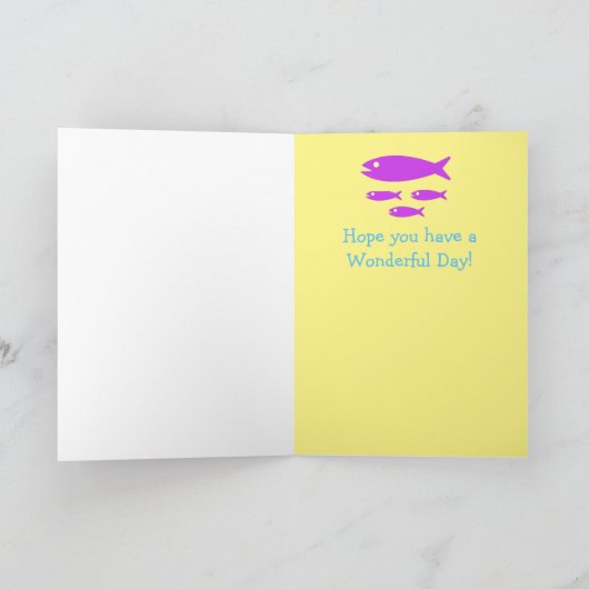  gele zeemeermin Happy Birthday Kaart (Binnen)