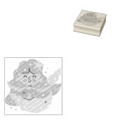 Gele zeemeermin rubberstempel (Gestempeld)