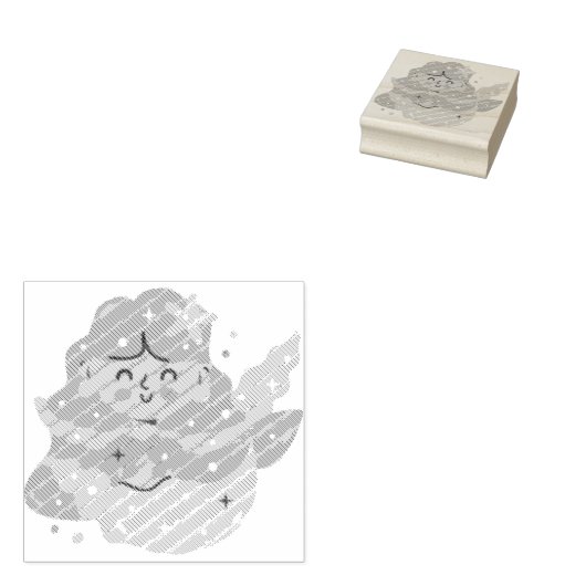 Gele zeemeermin rubberstempel (Gestempeld)