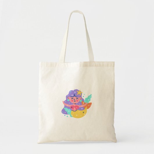 Gele zeemeermin tote bag (Voorkant)