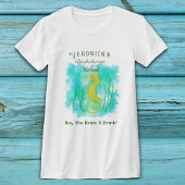 Gele zeepaard onder de zee t-shirt