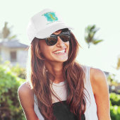 Gele zeepaard onder de zee trucker pet