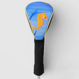 Gele zeepaardje golfheadcover