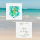 Gele zeepaardje onder het zee informatiekaartje