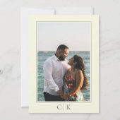 Gele zeester monogram foto save the date (Achterkant)