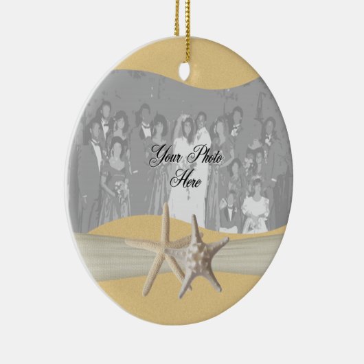 Gele zeesterren foto keramisch ornament (Rechts)