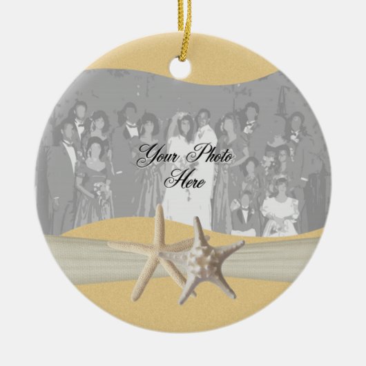 Gele zeesterren foto keramisch ornament (Voorkant)