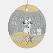 Gele zeesterren foto keramisch ornament (Links)