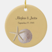 Gele zeesterren foto keramisch ornament (Achterkant)