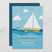 Gele zeilboot uitnodiging #2 (Voorkant / Achterkant)