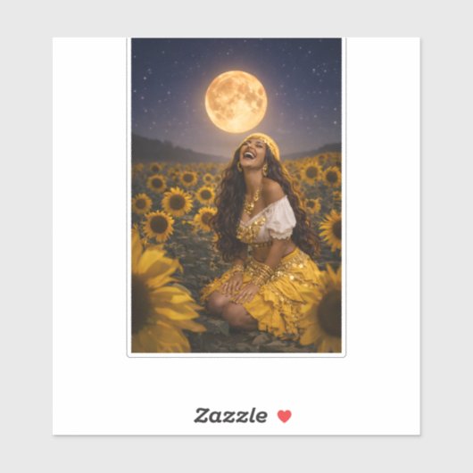 gele zigeunerin sticker (Vel)