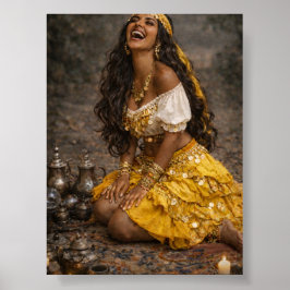 gele zigeunerposter || gitana-kunst poster
