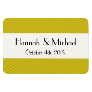 Gele zigzag, Gele Chevron, Bruiloft Magneet