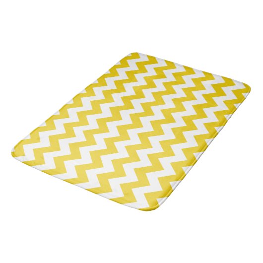 Gele zigzag, gele Chevron, geometrisch patroon Badmat (Gekanteld)