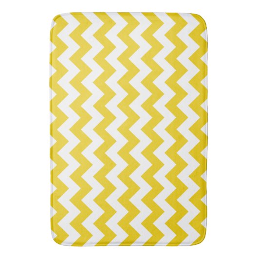 Gele zigzag, gele Chevron, geometrisch patroon Badmat (Voorkant Verticaal)