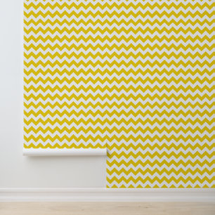 Gele zigzag, gele Chevron, geometrisch patroon Behang