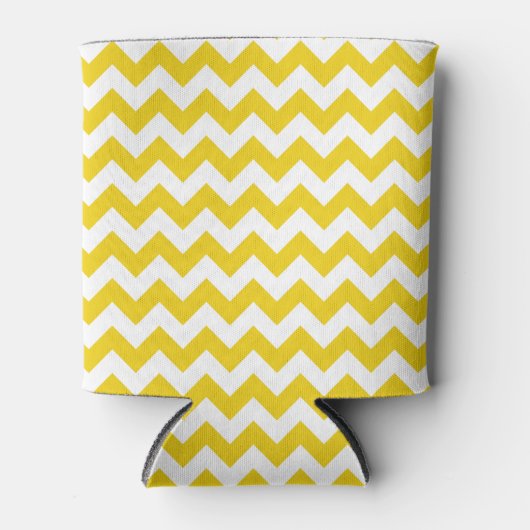 Gele zigzag, gele Chevron, geometrisch patroon Blikjeskoeler (Voorkant)