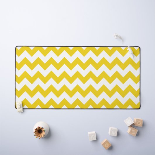 Gele zigzag, gele Chevron, geometrisch patroon Bureaumat (Kindertafel)