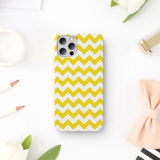 Gele zigzag, gele Chevron, geometrisch patroon Case-Mate iPhone Case