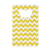 Gele zigzag, gele Chevron, geometrisch patroon Creditkaart Flessenopener (Voorkant)