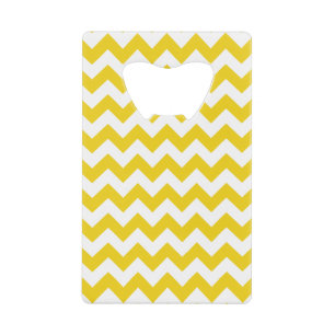 Gele zigzag, gele Chevron, geometrisch patroon Creditkaart Flessenopener