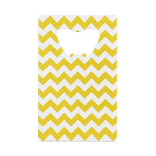 Gele zigzag, gele Chevron, geometrisch patroon Creditkaart Flessenopener (Voorkant)