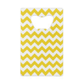 Gele zigzag, gele Chevron, geometrisch patroon Creditkaart Flessenopener (Achterkant)
