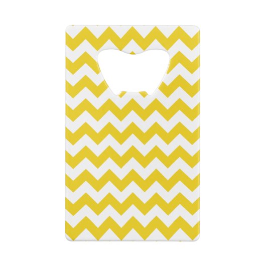 Gele zigzag, gele Chevron, geometrisch patroon Creditkaart Flessenopener (Achterkant)