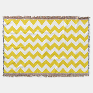 Gele zigzag, gele Chevron, geometrisch patroon Deken