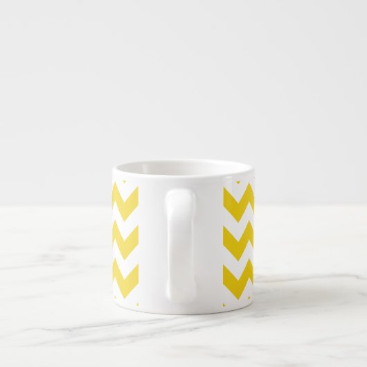 Gele zigzag, gele Chevron, geometrisch patroon Espresso Kop (Achterkant)