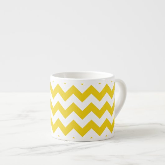 Gele zigzag, gele Chevron, geometrisch patroon Espresso Kop (Voorkant rechts)