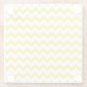 Gele zigzag, gele Chevron, geometrisch patroon Glazen Onderzetter (Achterkant)