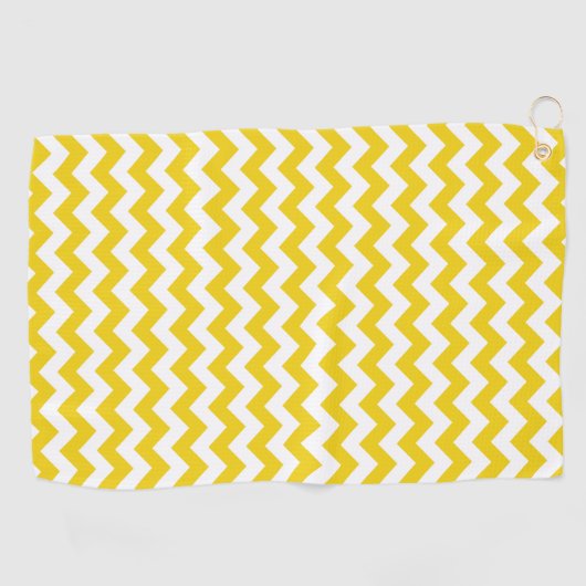 Gele zigzag, gele Chevron, geometrisch patroon Golfhanddoek (Horizontaal)