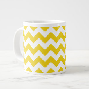 Gele zigzag, gele Chevron, geometrisch patroon Grote Koffiekop