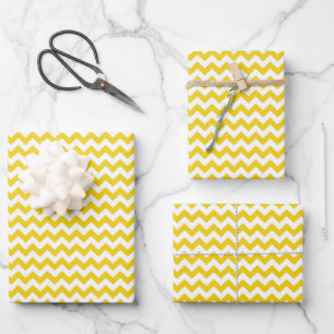 Gele zigzag, gele Chevron, geometrisch patroon Inpakpapier Vel