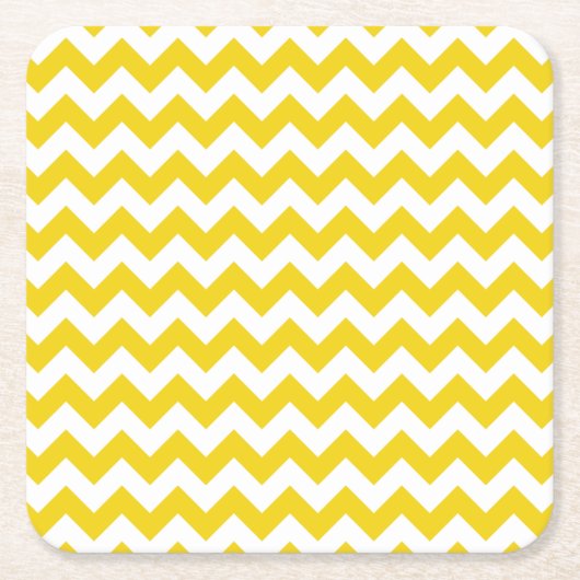 Gele zigzag, gele Chevron, geometrisch patroon Kartonnen Onderzetters (Voorkant)