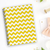 Gele zigzag, gele Chevron, geometrisch patroon Notitieboek