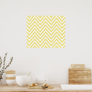 Gele zigzag, gele Chevron, geometrisch patroon Poster