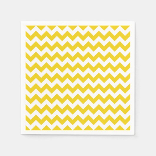 Gele zigzag, gele Chevron, geometrisch patroon Servet (Voorkant)