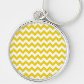 Gele zigzag, gele Chevron, geometrisch patroon Sleutelhanger (Voorkant)