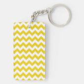 Gele zigzag, gele Chevron, geometrisch patroon Sleutelhanger (achterkant)
