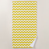 Gele zigzag, gele Chevron, geometrisch patroon Strandlaken (Voorkant)